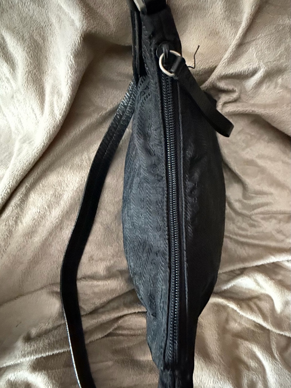 PRADA Tessuto Nylon Pochette, in Signature Logo Design & Matte Silver Hardware - Picture 10 of 14